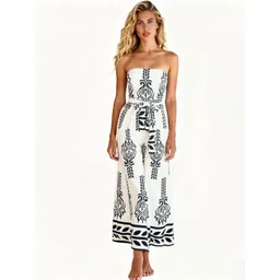 HERE&NOW Women Printed Off-Shoulder Basic Jumpsuit-picture-16