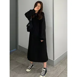 HERE&NOW Women Round Neck Long Sleeves Maxi Dress-picture-37