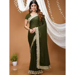 HERE&NOW Women Solid Georgette Saree-picture-39