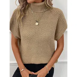 HERE&NOW Women Turtle Neck Short Sleeves Pullover Sweater-picture-14