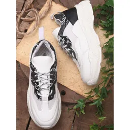 HERE&NOW Women White Colourblocked Sneakers-picture-39