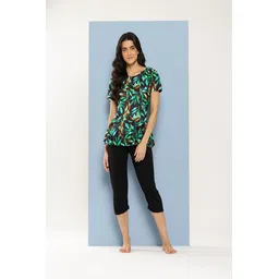 Here&Now Womens Sports Wear Black-Green Colour Leaf Print Nylon Swim Suit Printed Women Swim-dress Green Swimsuit-picture-11