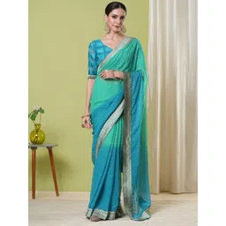 HERE&NOW Woven Design Zari Poly Georgette Banarasi Saree-picture-28