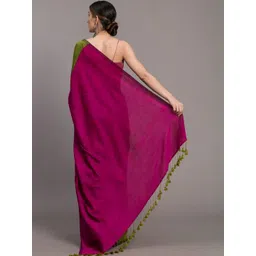 HERE&NOW Zari Pure Cotton Saree With Matching Pallu Blouse-picture-33