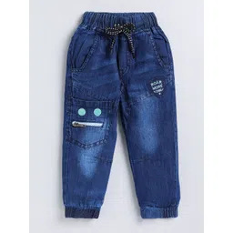 Here&Now X Denikid Boys Pure Cotton Light Fade Embroidered Jogger Jeans-picture-32
