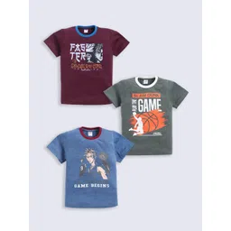 Here&Now X Game Begins Boys Assorted Pack Of 3 Printed T-shirts-picture-44