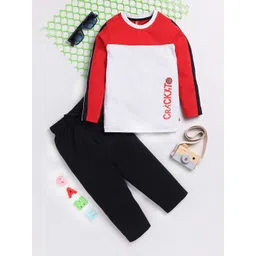 Here&Now X Game Begins Boys Premium Cotton Colourblocked T-shirt with Trouser-picture-31