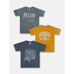 Here&Now X Game Begins Boys Set of 3 Assorted Printed T-shirts-picture-10