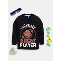 Here&Now X Game Begins Boys Typography Printed Pure Cotton T-shirt-picture-38