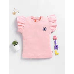 Here&Now X Game Begins Brand Logo Flutter Sleeve Cotton Top-picture-46