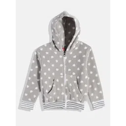 Here&Now X Game Begins Girls Geometric Printed Fur Hooded Sweatshirt-picture-13