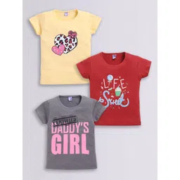 Here&Now X Game Begins Girls Pack Of 3 Assorted Printed Pure Cotton T-shirts-picture-16