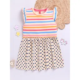 Here&Now X Game Begins Girls Polka Dot Print Flared Sleeve Fit & Flare Dress-picture-30