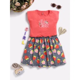 Here&Now X Game Begins Girls Printed Cotton Fit & Flare Dress-picture-11