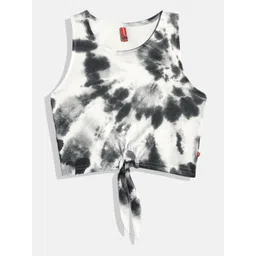 Here&Now X Game Begins Girls Pure Cotton Tie and Dye Crop Top-image-27