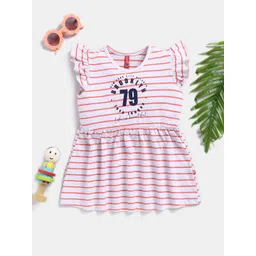 Here&Now X Game Begins Girls Striped Fit & Flare Dress-picture-13