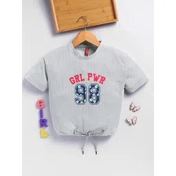 Here&Now X Game Begins Girls Striped Waist Tie Up Crop Top-picture-17