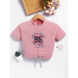 Here&Now X Game Begins Girls Striped Waist Tie Up Crop Top-picture-18