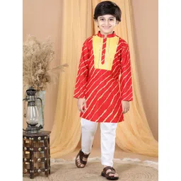 Here&Now X Kinder Kids Boys Printed Regular Pure Cotton Kurta with Trousers-picture-35