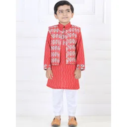 Here&Now X Kinder Kids Boys Pure Cotton Kurta With Pyjamas & Jacket-picture-16