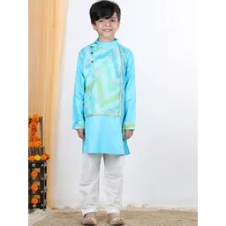 Here&Now X Kinder Kids Boys Regular Pure Cotton Kurta with Trousers-picture-27