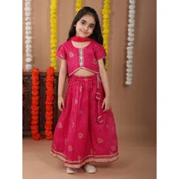 Here&Now X Kinder Kids Girls Embellished Sequinned Ready to Wear Lehenga & Blouse With Dupatta-picture-23