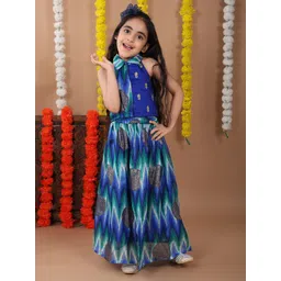 Here&Now X Kinder Kids Girls Embroidered Ready to Wear Lehenga &-picture-10