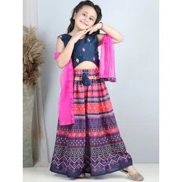 Here&Now X Kinder Kids Girls Embroidered Ready to Wear Lehenga & Blouse With Dupatta-picture-20