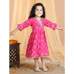 Here&Now X Kinder Kids Girls Floral Printed A-Line Midi Dress-picture-23