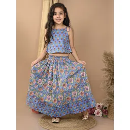 Here&Now X Kinder Kids Girls Printed Ready to Wear Lehenga &-picture-27
