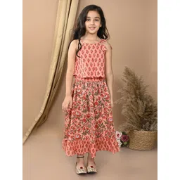 Here&Now X Kinder Kids Girls Printed Ready to Wear Lehenga &-picture-54