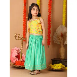 Here&Now X Kinder Kids Girls Printed Ready To Wear Lehenga & Blouse-picture-35