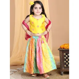 Here&Now X Kinder Kids Girls Printed Ready to Wear Lehenga & Blouse With Dupatta-picture-30