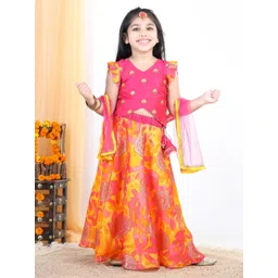 Here&Now X Kinder Kids Girls Ready to Wear Lehenga & Blouse With Dupatta-picture-28