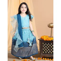 here&now x kinder kids Kinder Kids Girls Embroidered Ready to Wear Lehenga & Blouse With Dupatta-picture-35