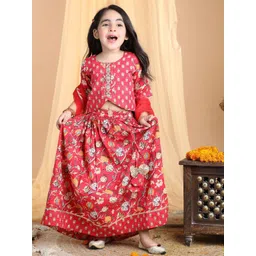 here&now x kinder kids Kinder Kids Girls Embroidered Ready to Wear Lehenga & Blouse With Dupatta-picture-37