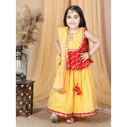 here&now x kinder kids Kinder Kids Girls Embroidered Ready to Wear Lehenga Choli With Dupatta-picture-28