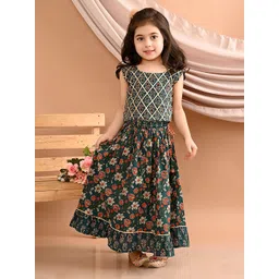 here&now x kinder kids Kinder Kids Girls Printed Ready to Wear Lehenga &-picture-52