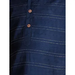 here&now x kinder kids Kinder Kids Boys Geometric Embroidered Pure Cotton Straight Kurta With Pyjamas image 2