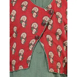 here&now x kinder kids Kinder Kids Boys Striped Regular Pure Cotton Kurta With Pyjamas & Waistcoat image 2