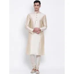 Here&Now X Sanwara Men Cream-coloured Solid Straight Kurta-picture-17