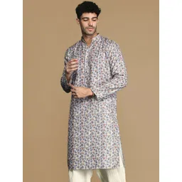 here&now x sanwara Sanwara Floral Printed Mandarin Collar Kurta-picture-29