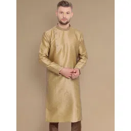 here&now x sanwara Sanwara Geometric  Embroidered Thread Work Mandarin Collar Jacquard Straight Kurta-picture-25