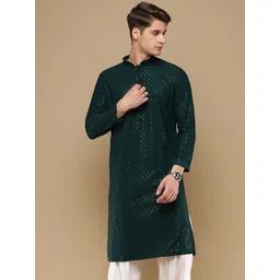 here&now x sanwara Sanwara Men Embroidered Thread Work Summer Sheers Kurta-picture-33