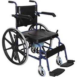 HERO Eco Med MHL 5001-C Manual Commode Wheelchair I Solid PVC Seat I Rear big wheel Detachable I Fixed Small Rear wheel I Arm Rest Flip up I Footrest Detachable I Non-Foldable I 120 Kg Weight Capacity I Easy Manoeuvre in 20 Inch Door-picture-11