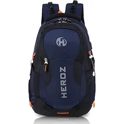 HEROZ Hammer Unisex Nylon 35 L Travel Laptop Backpack Water Resistant Slim Durable Fits Up to 17.3 Inch Laptop Notebook (Black & Navy Blue)-picture-14
