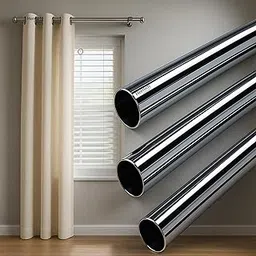 Herrlich Homes Stainless Steel Curtain Rod | Silver & Chrome Finish | Anti-Rust | Sturdy & Durable | Multipurpose | SS Pipes for Door, Window, Shower, Home and Office | 72 Inches | (6 feet, 1 Pipe)-picture-13