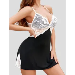 Herryqeal Women Self Design Shoulder Straps Baby Doll image 2