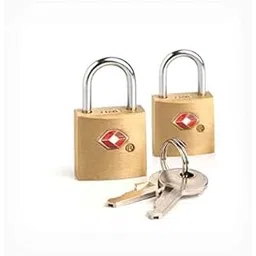 Hetkrishi Pack of 2-Small Brass Lock TSA Approved with Keys,International Locks for Luggage Bag Travelling Locks Padlock(Gold)-picture-22