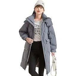 heweayta Women's Long Down Coat, Bench Coat, Winter, Padded, Thermal, Thick, Plain, Hooded, Warm, Casual, Work or School-picture-32